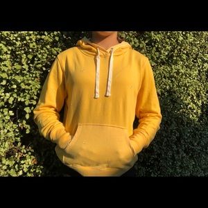 Yellow Embroidered Star Hoodie